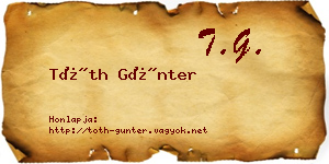 Tóth Günter névjegykártya